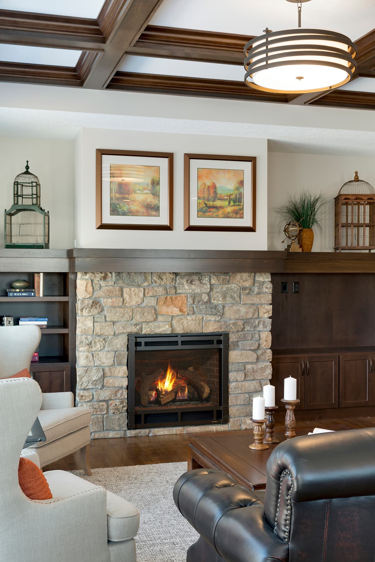 A gas fireplace by Heat & Glo installed in a living space.